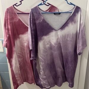 SET of 2 Tie Dye Women's Shirts by BloomChic - Plus Size 18-20, NEW NWT!